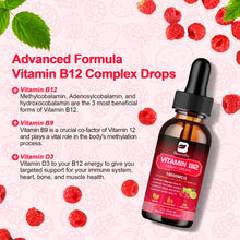 Load image into Gallery viewer, BEWORTHS Vitamin B12 Drops Energy Supplements Support Immune Health Protecting Cardiovascular Health Promote Digestion
