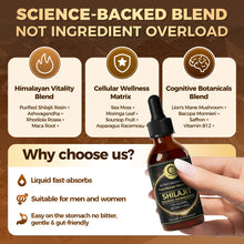 Load image into Gallery viewer, Shilajit Liquid Drops with Sea Moss, Ashwagandha, Maca, Moringa Liquid Vitamins for Women and Men -Trace Minerals+HerbalFusion