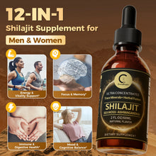 Load image into Gallery viewer, Shilajit Liquid Drops with Sea Moss, Ashwagandha, Maca, Moringa Liquid Vitamins for Women and Men -Trace Minerals+HerbalFusion