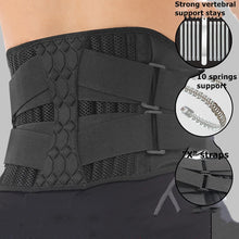 Load image into Gallery viewer, Lumbar Support Belt Lower Back Brace Abdominal Binder Men Women Waist Trainer Corset Sweat Slim Belt for Sports Gym Pain Relief
