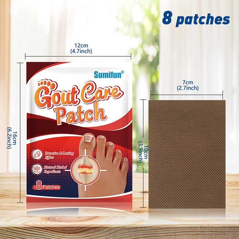 8pcs Gout Joint Care Patch Pain Relief Patches For Therapy Tenosynovitis Arthritis Wrist Thumb Finger Pain Relief Patch