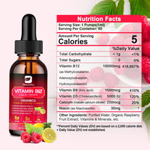 Load image into Gallery viewer, BEWORTHS Vitamin B12 Drops Energy Supplements Support Immune Health Protecting Cardiovascular Health Promote Digestion

