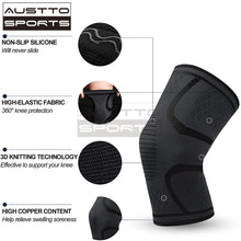 Load image into Gallery viewer, Austto 1PC Knee Guard Knee Support Braces Compression Protection Sleeves for Running Basketball Squats Fitness Workouts
