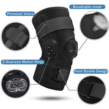 Load image into Gallery viewer, Hinged Knee Brace Adjustable Knee Support with Side Stabilizers of Locking Dials for Knee Pain Arthritis Acl Pcl Meniscus Tear
