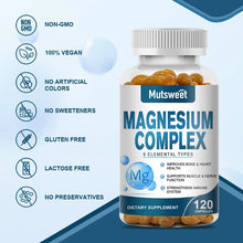 Load image into Gallery viewer, Complex Magnesium Capsule Supplements, Nervous System, Muscle And Bone Support Sleep, Energy, Leg Cramps, Headaches
